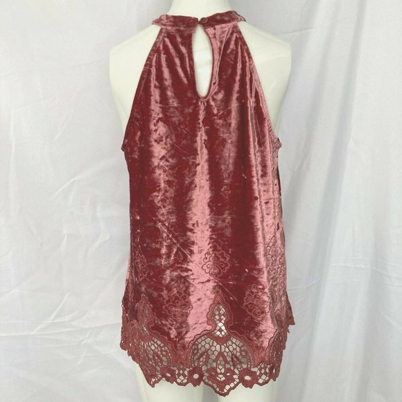 altar'd state Rose Pink Crushed Velvet Embroidered - Picture 2 of 12